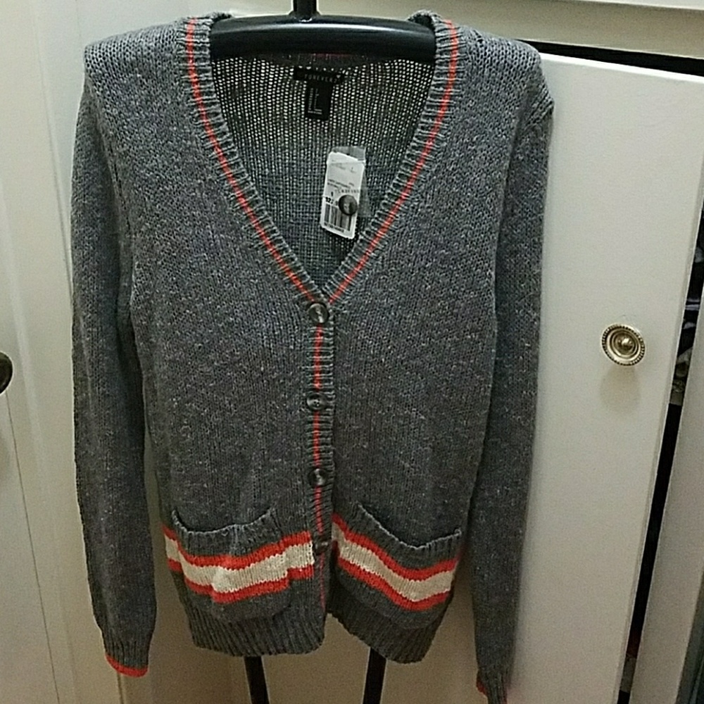 *Never worn* Forever 21 Gray/Orange Cardigan